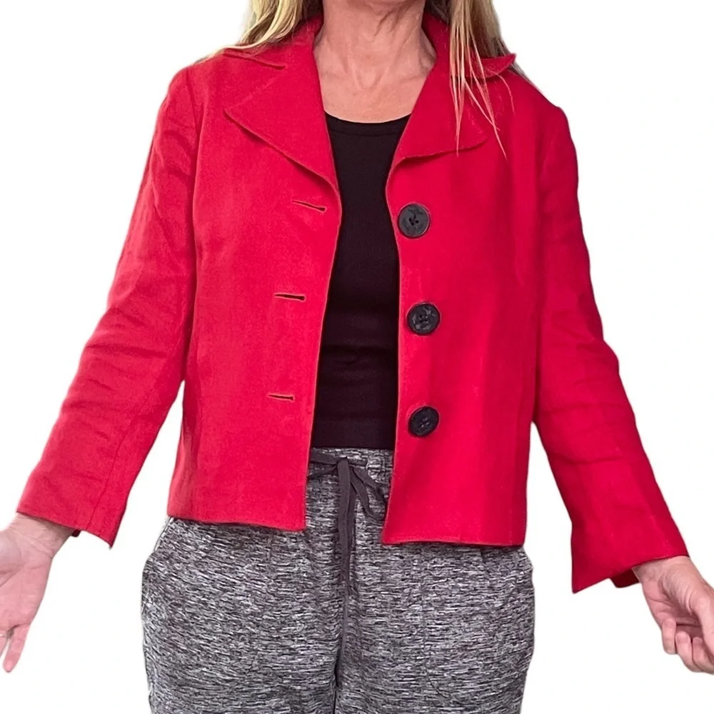 🔥❤️Ralph Lauren nautical inspired red blazer size 4. Beautiful linen, classic!